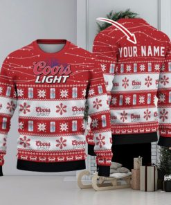 Personalized Name Twinkle Lights Coors Light Ugly Christmas Sweater Christmas Gift For Men And Women