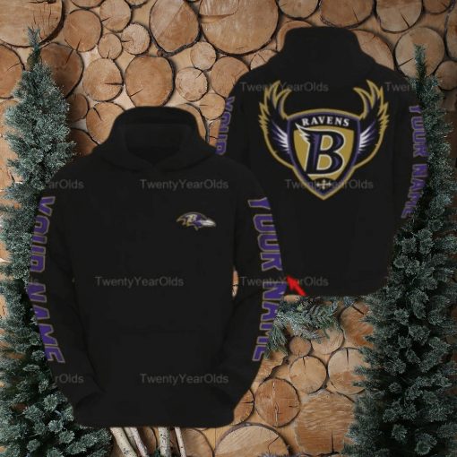 Personalized Nfl Baltimore Ravens Custom Name 3D All Over Print Hoodie Zipup Hoodie Sweatshirt Tshirt Football Gift