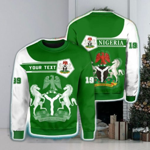 Personalized Nigeria Green Yellow 3D Sweater Community Logo Funny Gift For Men And Women Christmas Holiday