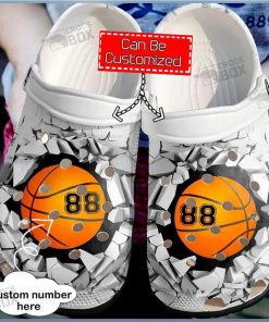 Personalized Number Broken Wall Basketball Gifts Croc