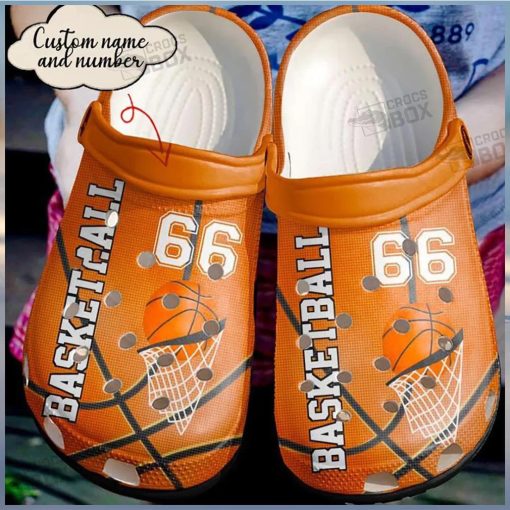 Personalized Number Love Mix Color Basketball Crocs