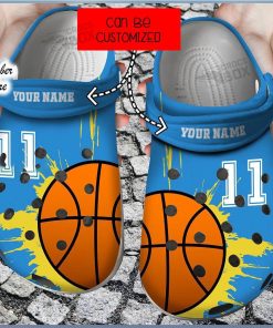 Personalized Number Lover Blue Basketball Crocs Clogs