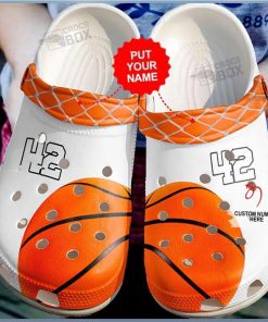 Personalized Number Lover White Basketball Crocs Shoes