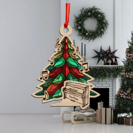 Personalized Piano Christmas Tree Ornament