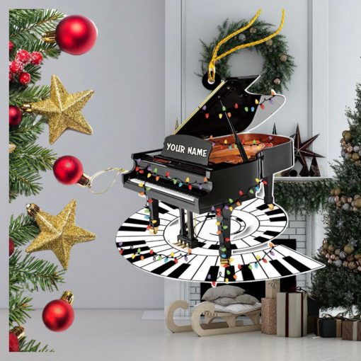 Personalized Piano Flat Acrylic Christmas Ornament