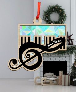 Personalized Piano Music Note Christmas Ornament