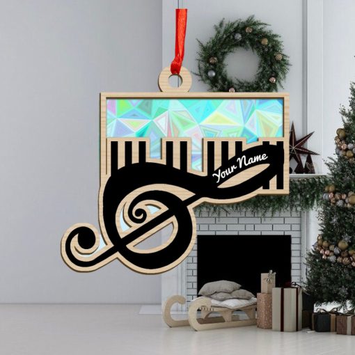 Personalized Piano Music Note Christmas Ornament