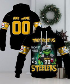 Personalized Pittsburgh Steelers Grinch They Hate Us Because They Ain’t Us Steelers Hoodie