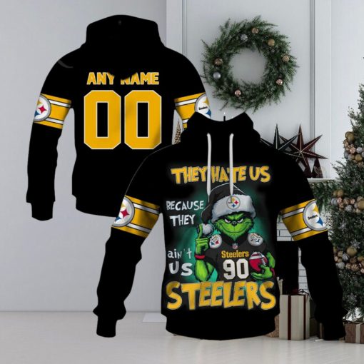 Personalized Pittsburgh Steelers Grinch They Hate Us Because They Ain’t Us Steelers Hoodie