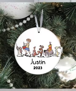 Personalized Pooh And Friends Walking Christmas Ornament