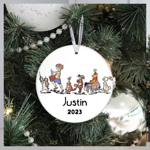 Personalized Pooh And Friends Walking Christmas Ornament