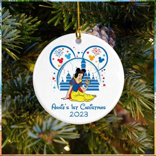 Personalized Princess Snow White Ceramic Ornament, Baby First Christmas Ornaments