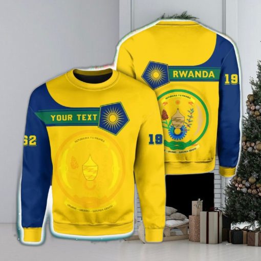 Personalized Rwanda Green Yellow 3D Sweater Community Logo Funny Gift For Men And Women Christmas Holiday