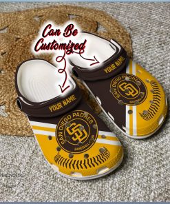 Personalized San Diego Padres Baseball Team Crocs Clog Custom Name Shoes