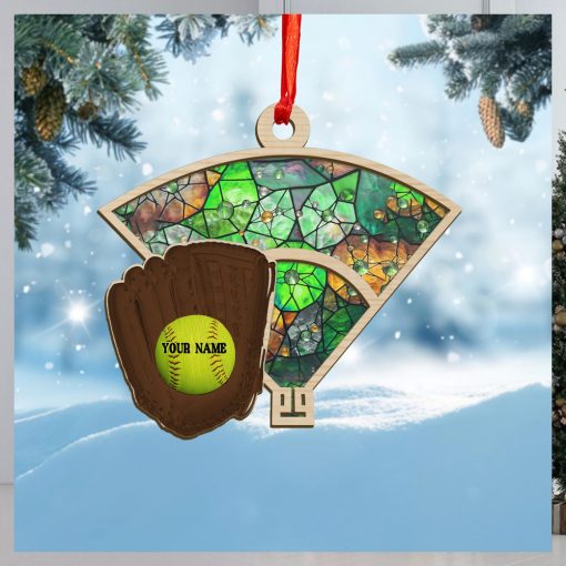 Personalized Softball Glove Chritsmas Ornament