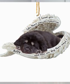 Personalized Tibetan Mastiff Sleeping Angel Memorial Aluminum Ornament