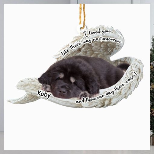 Personalized Tibetan Mastiff Sleeping Angel Memorial Aluminum Ornament