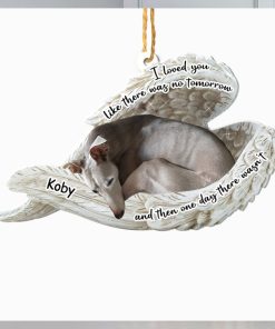 Personalized Whippet Sleeping Angel Memorial Aluminum Ornament