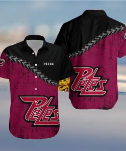 Peterborough Petes Ca Hockey Grunge Polynesian Tattoo Pattern Hawaiian Shirt For Fans