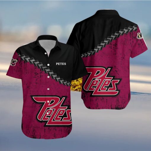 Peterborough Petes Ca Hockey Grunge Polynesian Tattoo Pattern Hawaiian Shirt For Fans