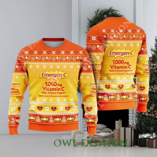 Pharmacy Nurse Medical Emergen C Vitamin Ugly Christmas Sweater