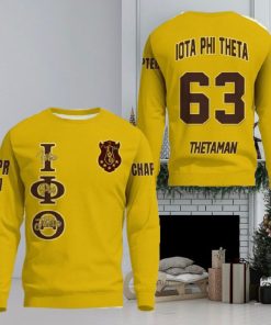 Phi Theta Yellow 3D Sweater Community Personalized Logo For Men And Women Gift Christmas