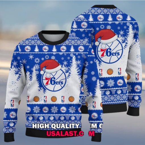 Philadelphia 76ers Santa Hat Christmas Sweater