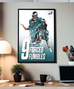 Philadelphia Eagles 9 League Leading Forced Fumbles Home Decor Poster Canvas