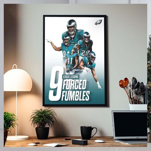 Philadelphia Eagles 9 League Leading Forced Fumbles Home Decor Poster Canvas