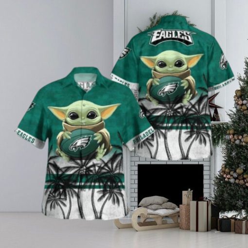 Philadelphia Eagles Baby Yoda 3D Hawaiian Shirt For Men And Women