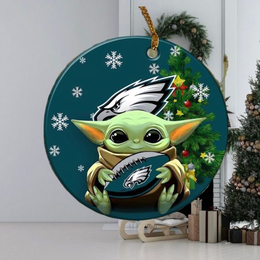 Philadelphia Eagles Baby Yoda NFL Football Ornaments