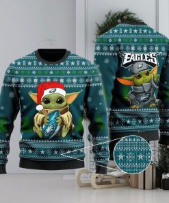 Philadelphia Eagles Baby Yoda Ugly Sweater Christmas