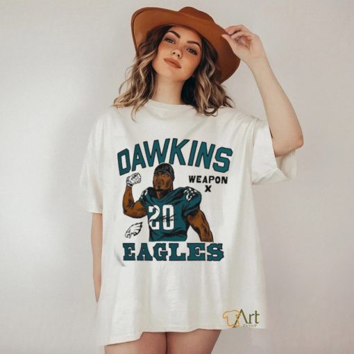 Philadelphia Eagles Brian Dawkins Homage Ash Retired Player Caricature Tri Blend T Shirt