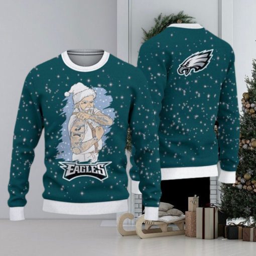 Philadelphia Eagles Christmas Santa Claus Tattoo Ugly Sweater For Men Women