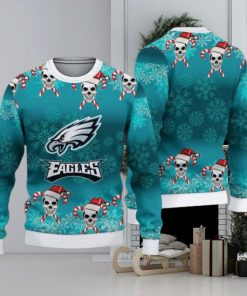 Philadelphia Eagles Christmas Skull 3D Rejoice Ugly Sweater