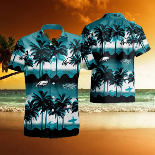 Philadelphia Eagles Coconut Island Ocean Waves Hawaiian Shirt