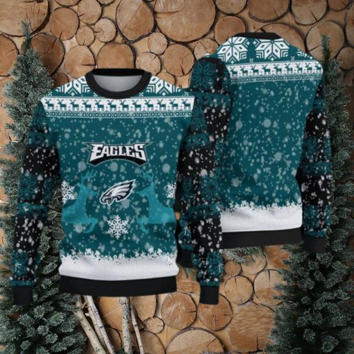 Philadelphia Eagles Fans Reindeer Garland Ugly Christmas Sweater