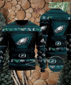 Philadelphia Eagles Football Team Logo Personalizeds Christmas Ugly Wool Knitted Sweater