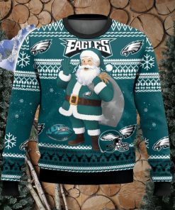 Philadelphia Eagles Funny Santa Claus 3D Christmas Sweater Ugly Christmas Sweater Christmas Gift Ideas