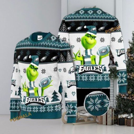 Philadelphia Eagles Grinch 3D Sweater, Funniest Ugly Christmas Sweater