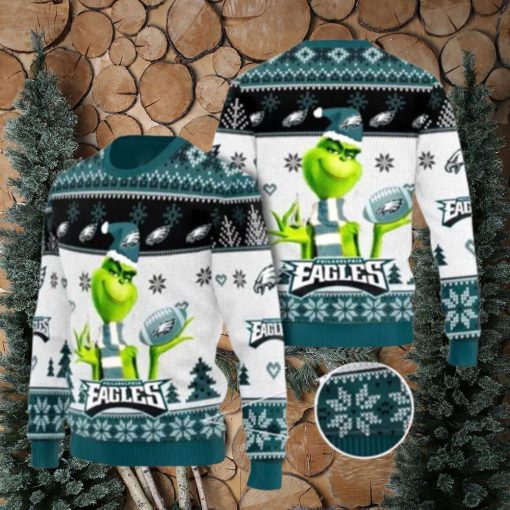 Philadelphia Eagles Grinch Knit Christmas Knitted Ugly Christmas Sweaters