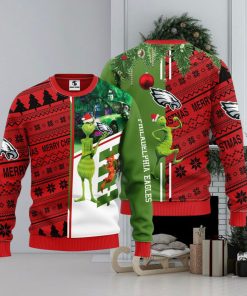 Philadelphia Eagles Grinch & Scooby Doo Christmas Ugly Sweater 1