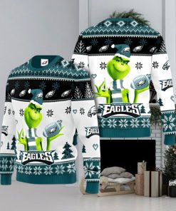 Philadelphia Eagles Grinch Ugly Christmas Sweater Xmas 3D Printed Christmas Sweater Gift