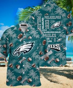 Philadelphia Eagles Hawaiian Shirt Coconut Tree Pattern Summer Vacation Gift