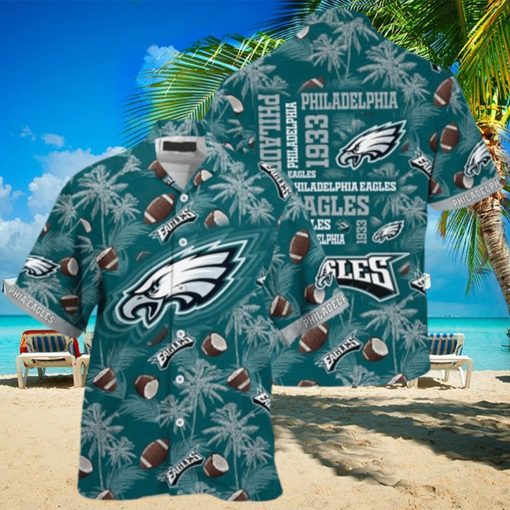 Philadelphia Eagles Hawaiian Shirt Coconut Tree Pattern Summer Vacation Gift