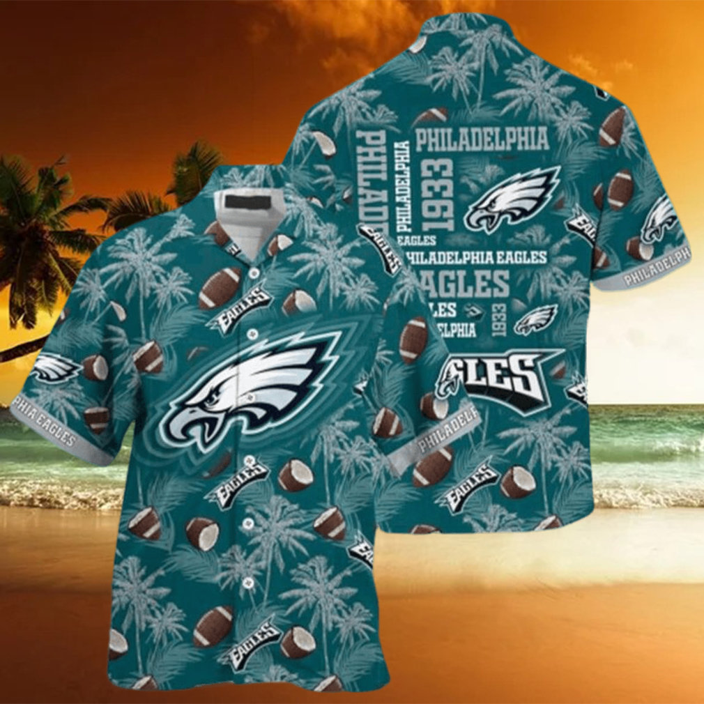 Philadelphia Eagles Hawaiian Shirt Coconut Tree Best Beach Gift