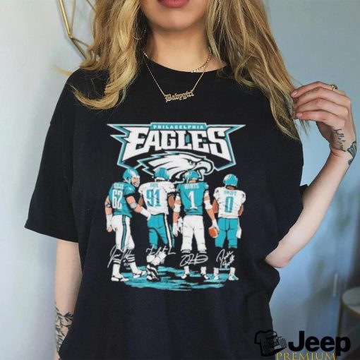 Philadelphia Eagles Kelce Cox Hurts and Swift Signatures shirt