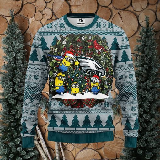 Philadelphia Eagles Minion Christmas Ugly Sweater