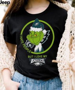 Philadelphia Eagles NFL Christmas Grinch I Hate People But I Love My Favorite Football Team T Shirt