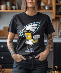 Philadelphia Eagles NFL X Bart Simpson cartoon shirt